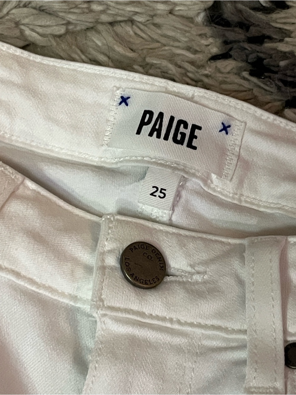 NWOT PAIGE Kylie Crop White Raw Hem Skinny Jeans Size 25 - Picture 4 of 10